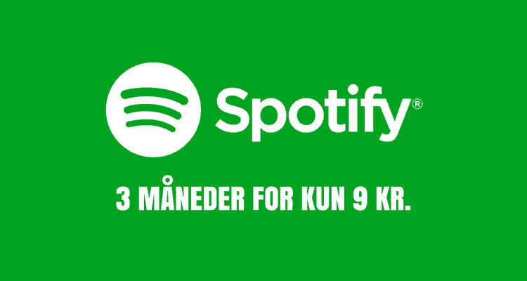 3 måneders Spotify Premium kun 9 kr.